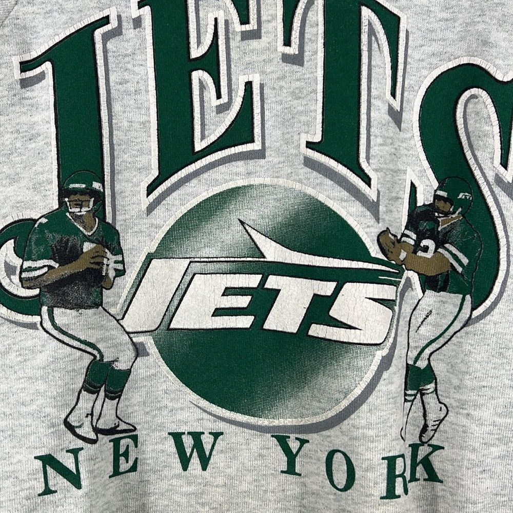 🔥🏈 True Vintage 90’s NEW YORK JETS NFL CREWNECK Sweatshirt Sz Large - RARE - G - Picture 3 of 10